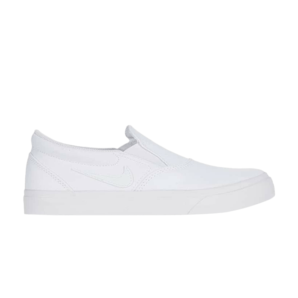 Wmns Charge Canvas Slip-On SB 'Triple White' | GOAT