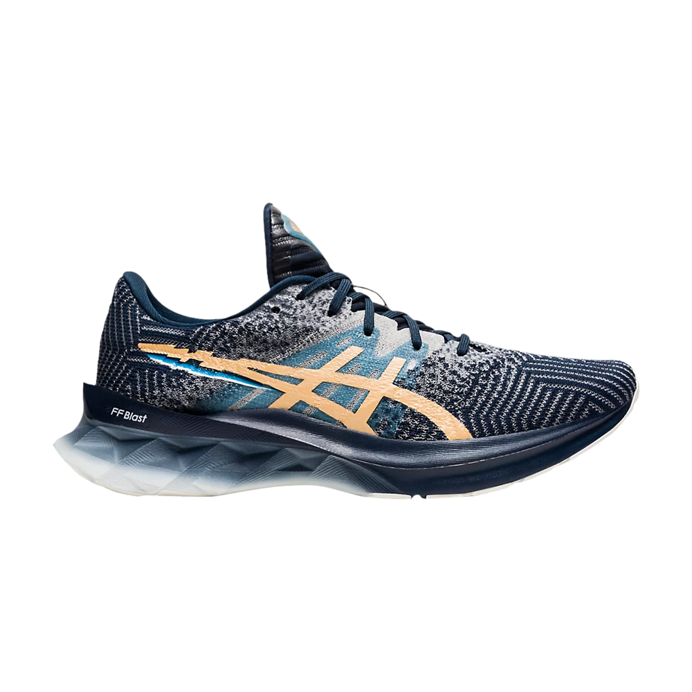 Pre-owned Asics Wmns Novablast 'pixel Noise - French Blue Champagne'