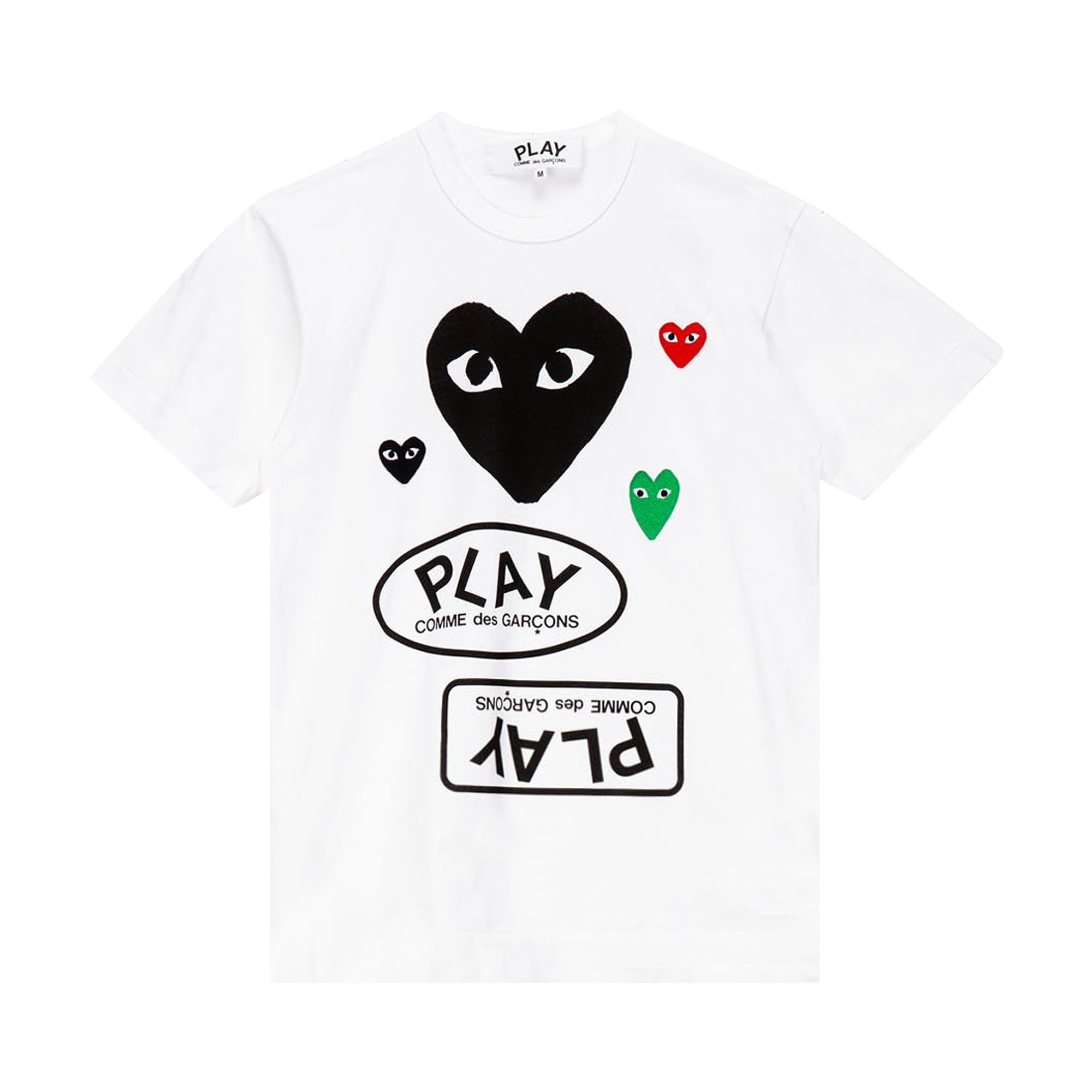 Pre-owned Comme Des Garçons Play Miscellaneous Logo T-shirt 'white'