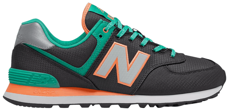 New Balance 574 2E Wide Black Emerald Sky