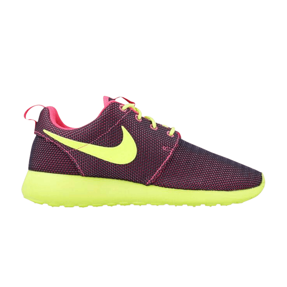 pink and green nike roshe