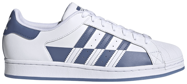 Adidas Superstar Split   White Crew Blue