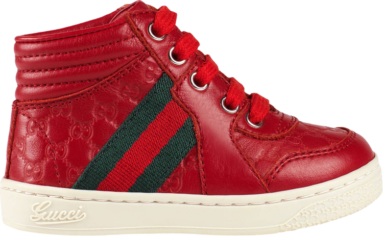 Gucci Leather Web High Toddler 'Red'