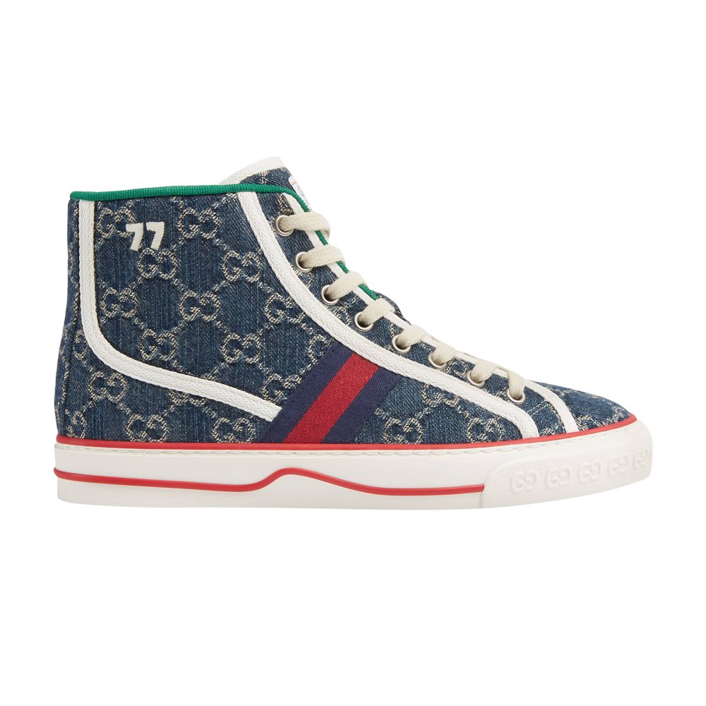 Pre-owned Gucci Wmns Tennis 1977 High 'denim' | Blue | Women's Size 37.5