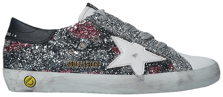 Golden Goose Superstar Kids Black Pink Silver Glitter