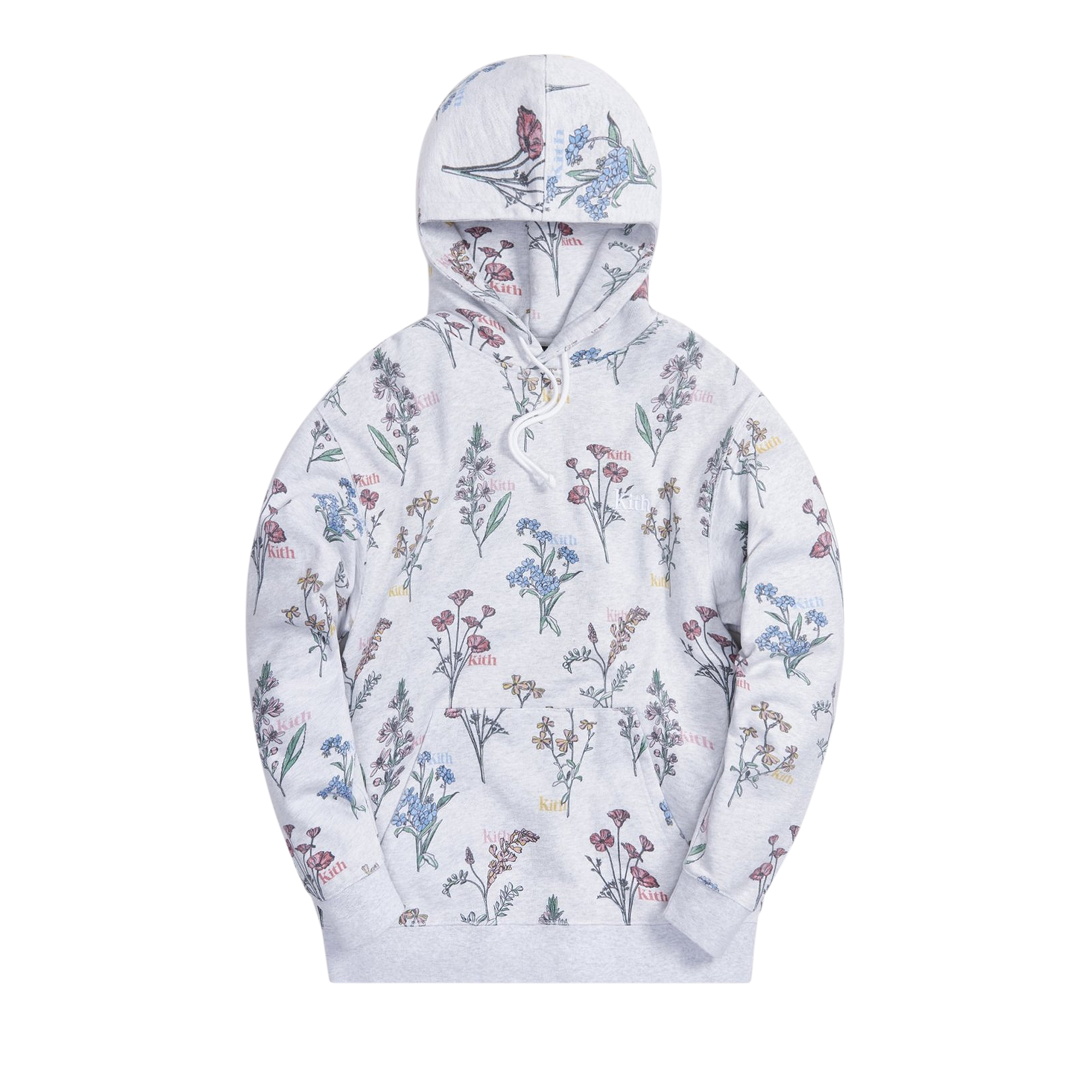 Pre-owned Kith Botanical Floral Williams Iii Hoodie 'light Heather' In Grey