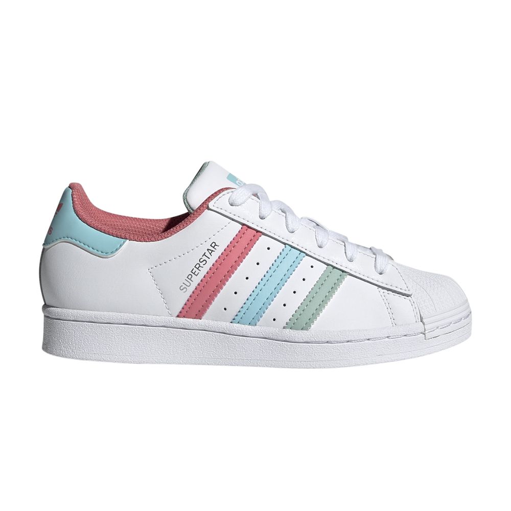 Pre-owned Adidas Originals Adidas Superstar J 'white Hazy Rose Sky' | Kid's Size 6