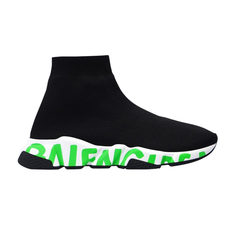 Pre-owned Balenciaga Wmns Speed Sneaker 'midsole Graffiti - Black Fluo Green' | Women's Size 36