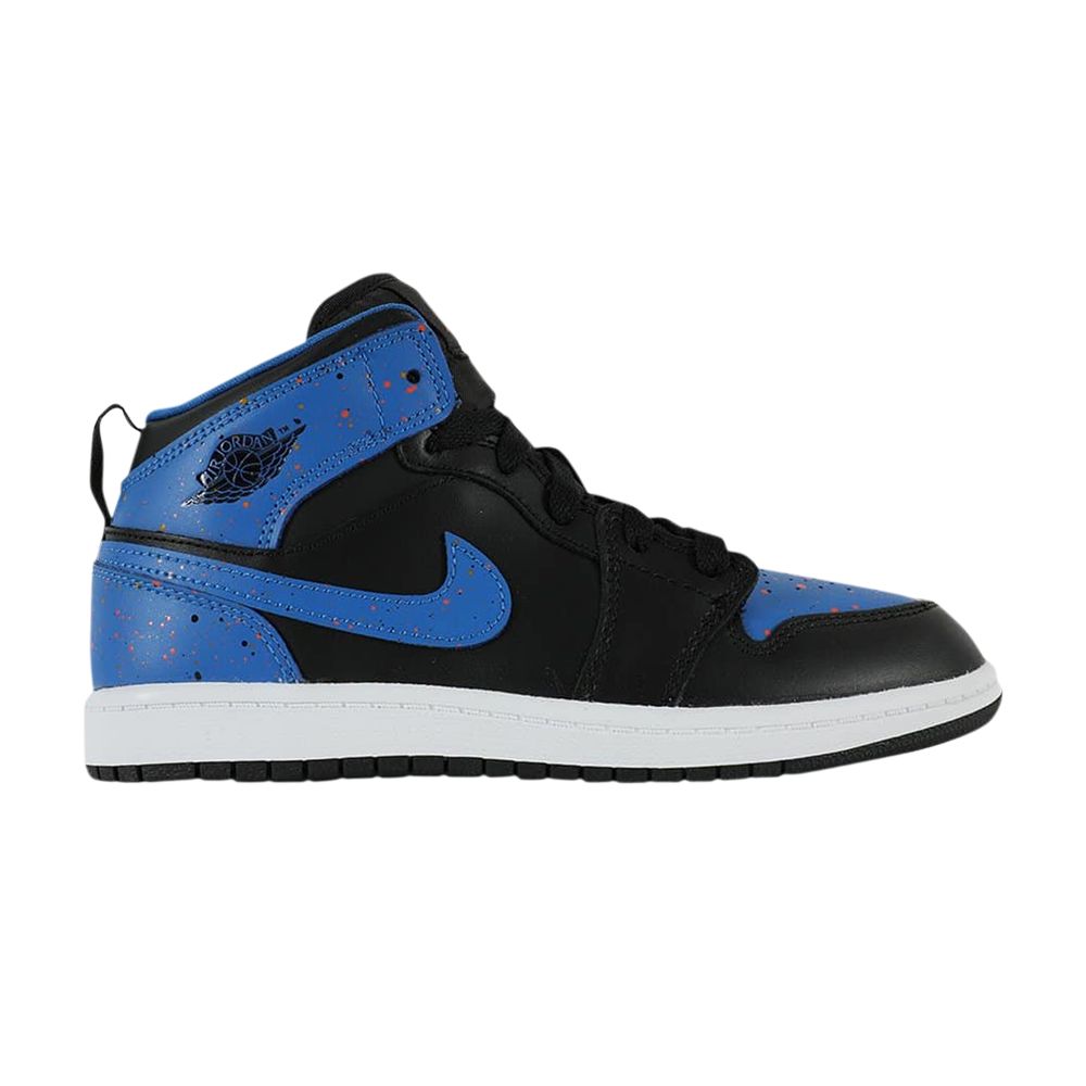 Pre-owned Air Jordan 1 Mid Ps 'royal Splatter' | Black | Kid's Size 2