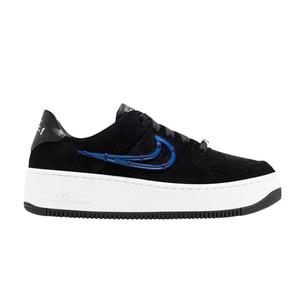 Pre-owned Nike Wmns Air Force 1 Sage Low Lx 'black Deep Royal Blue'