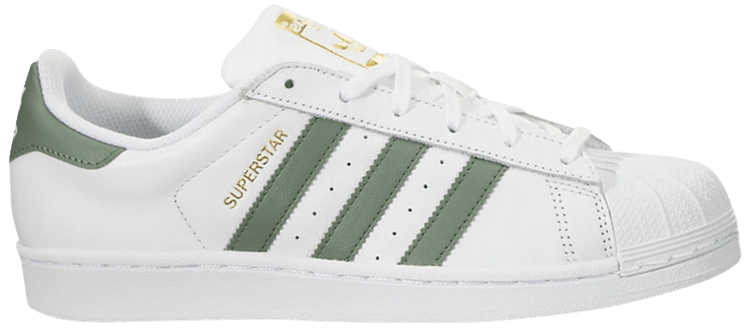 Adidas Superstar J White Trace Green
