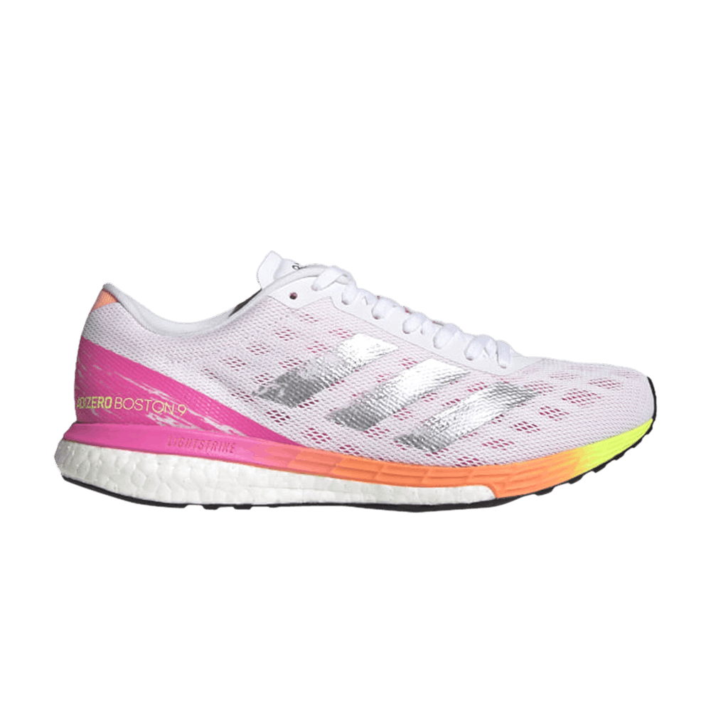 Size 5.0 Wmns Adizero Boston 9 'White Screaming Pink'