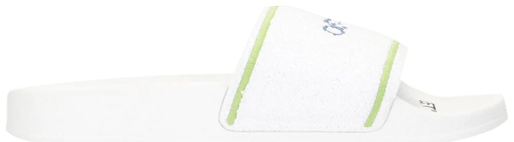 Off White Logo Sliders Towel   White Green