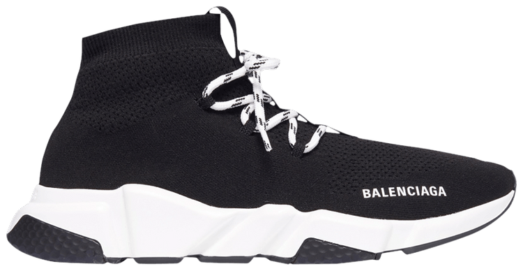 Balenciaga Wmns Speed Lace Up Sneaker Black White