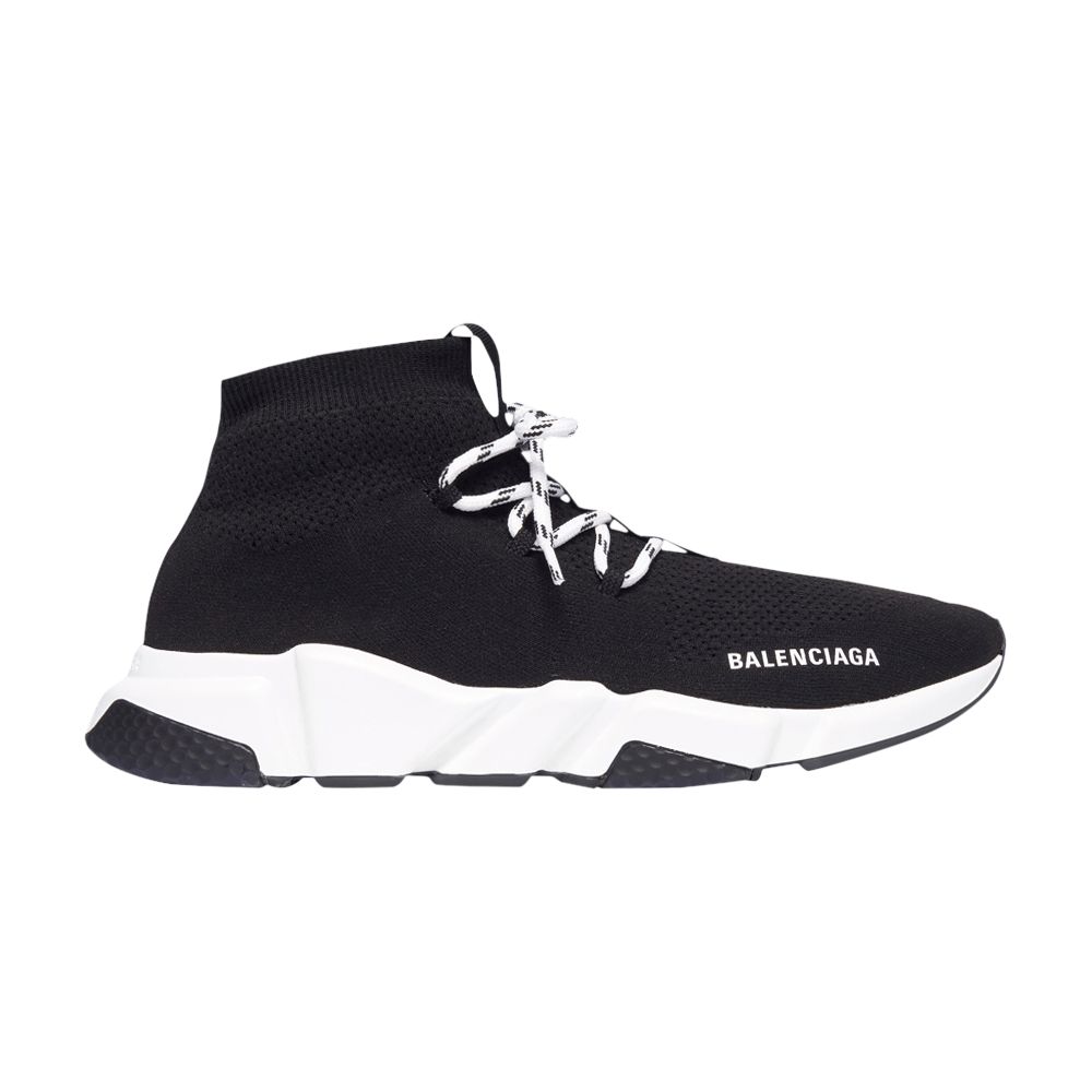 Pre-owned Balenciaga Wmns Speed Lace Up Sneaker 'black White' | Women's Size 39