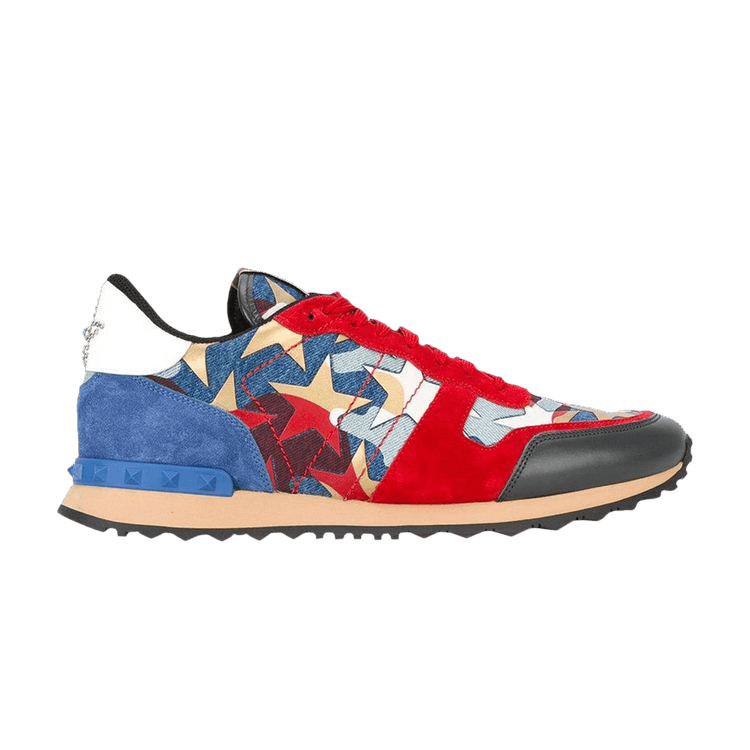 Buy Valentino Rockrunner Camo Star Studded Red LY2S0723 DNL 343 GOAT
