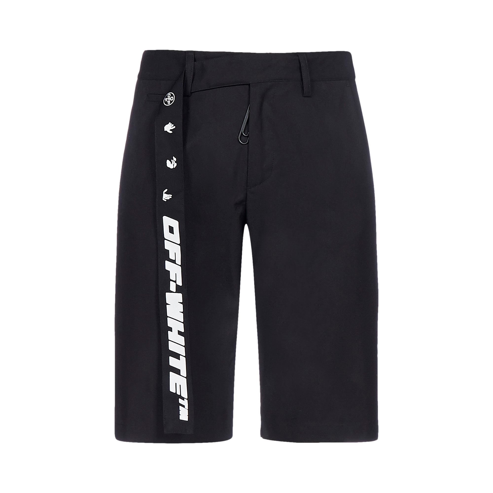Pre-owned Off-white Industrial Belt Chino Shorts 'black/white'