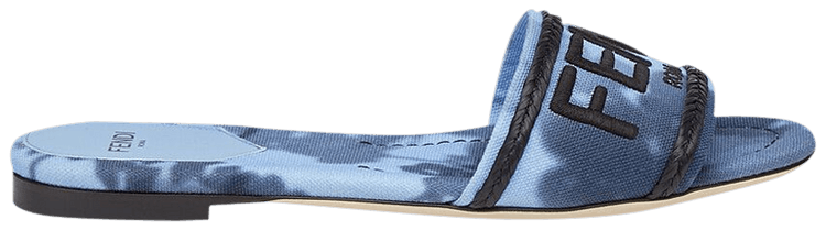 Fendi Wmns Signature Slide Floral   Light Blue