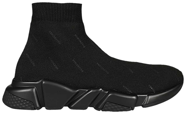 Balenciaga Wmns Speed Sneaker Allover Logo   Black