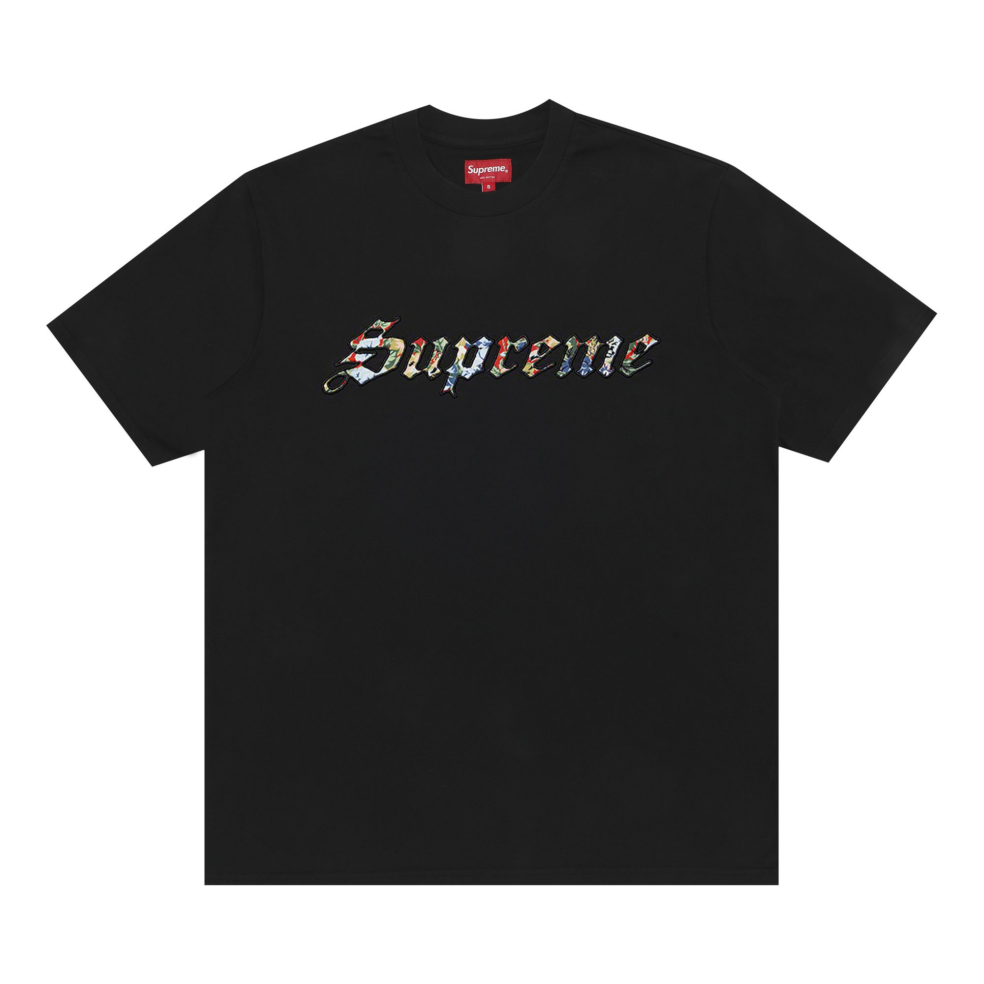Supreme Floral Appliqué Short-Sleeve Top 'Black' | Men's Size M
