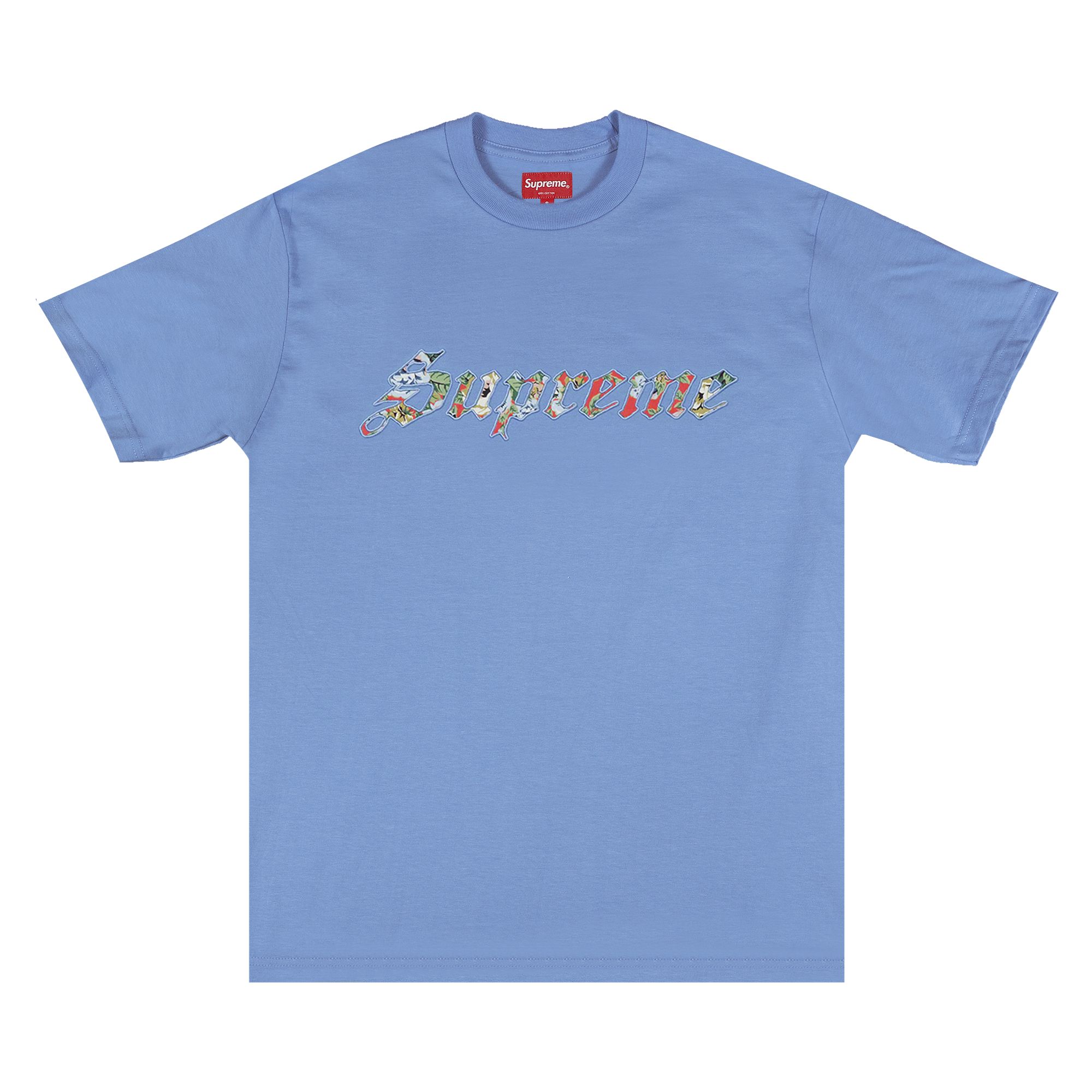 Supreme Floral Appliqué Short-Sleeve Top 'Light Blue' | Men's Size XL