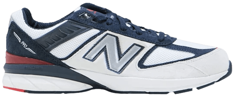 New Balance 990v5 Big Kid White Carbon Red