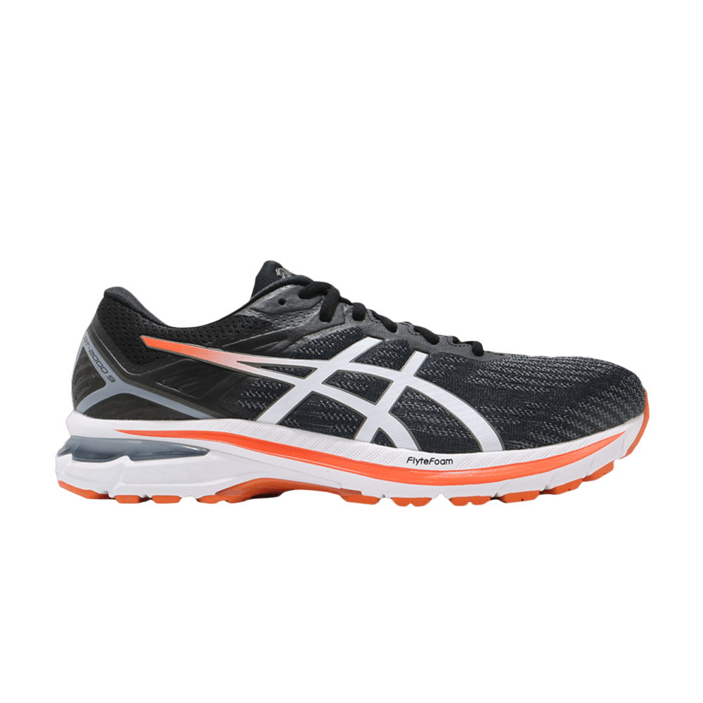 ASICS GT 2000 9 4E Wide 'Black White Orange' Sneakers | Men's Size 9.5