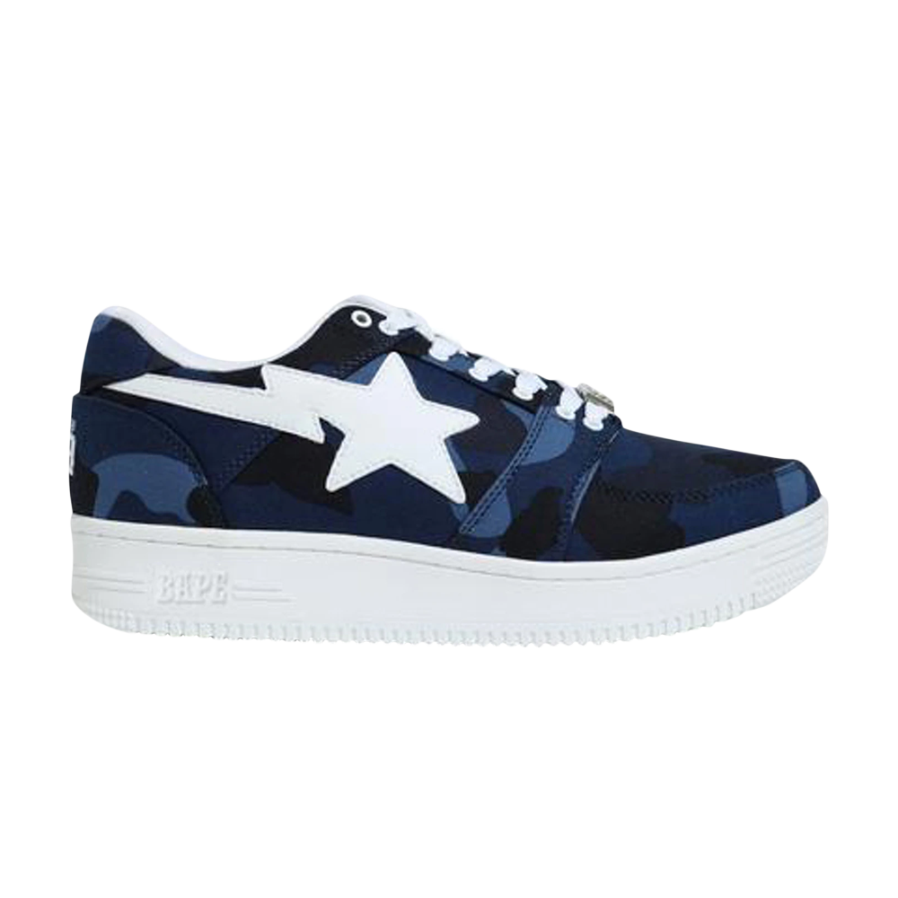 Pre-owned Bape Sta Canvas Low 'navy Camo' In Blue