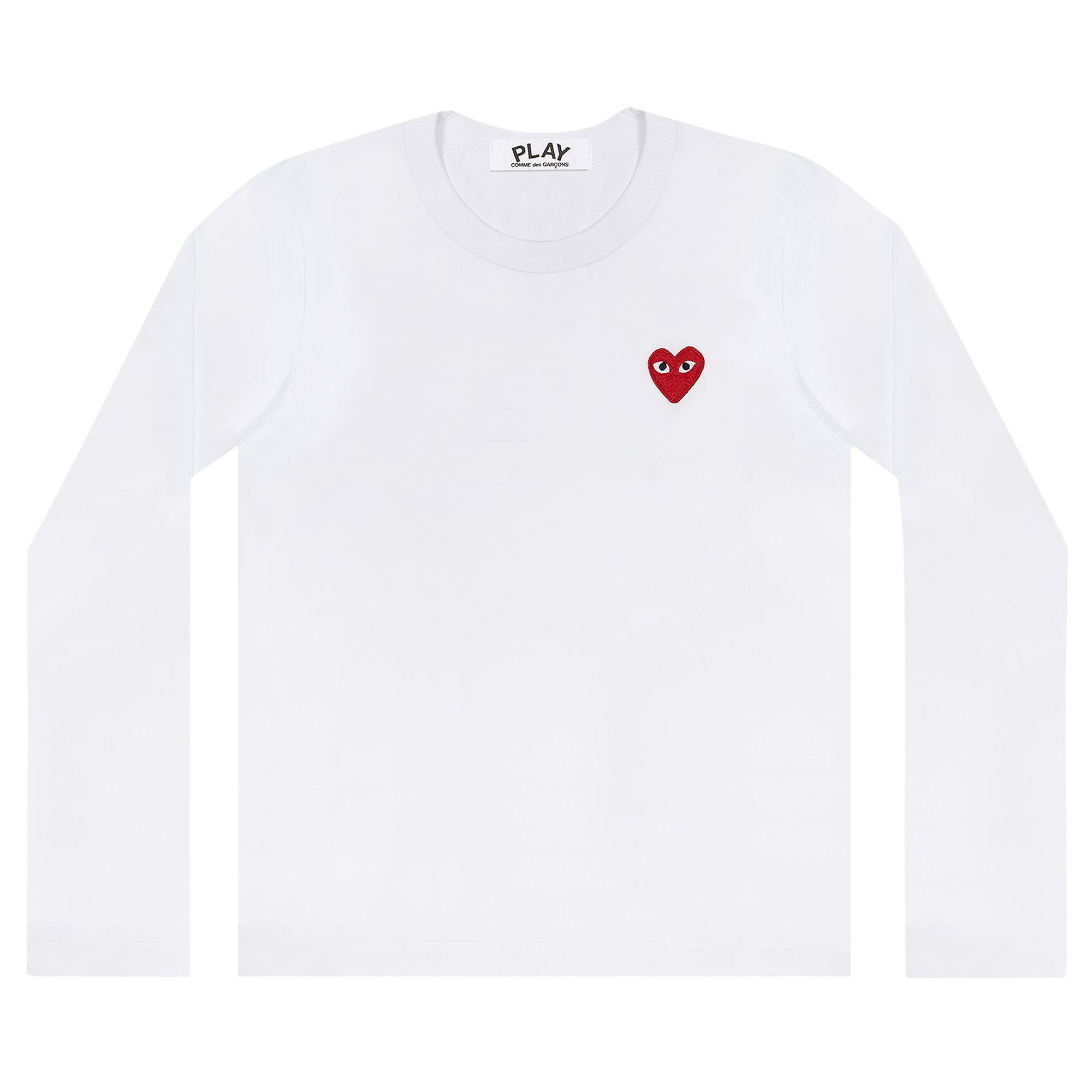 Pre-owned Comme Des Garçons Play Heart Long-sleeve T-shirt 'white'