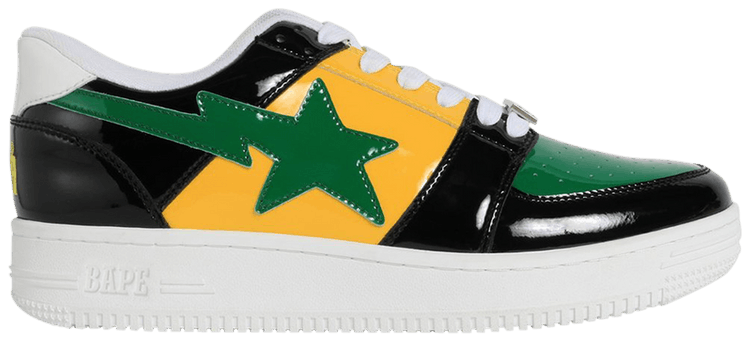 Size 8.5 Bapesta Color Block Black Green