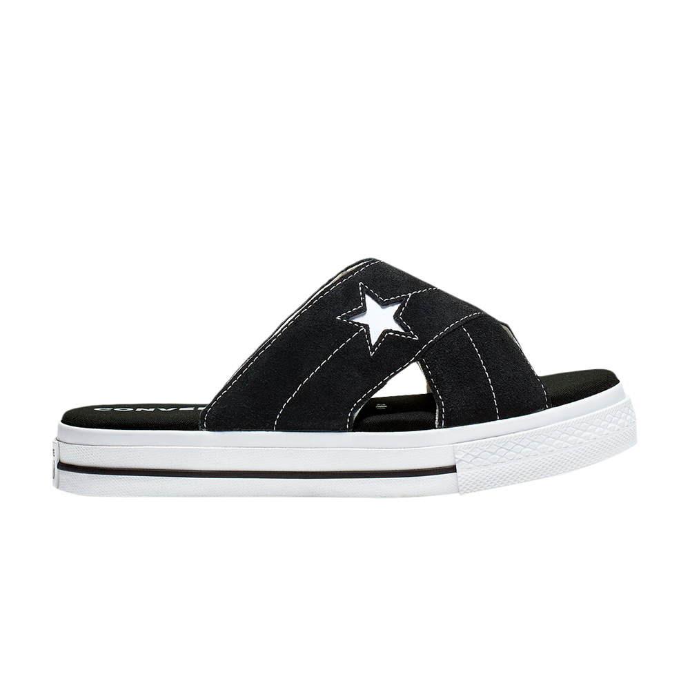 Pre-owned Converse Wmns One Star Sandal Slip 'black White'