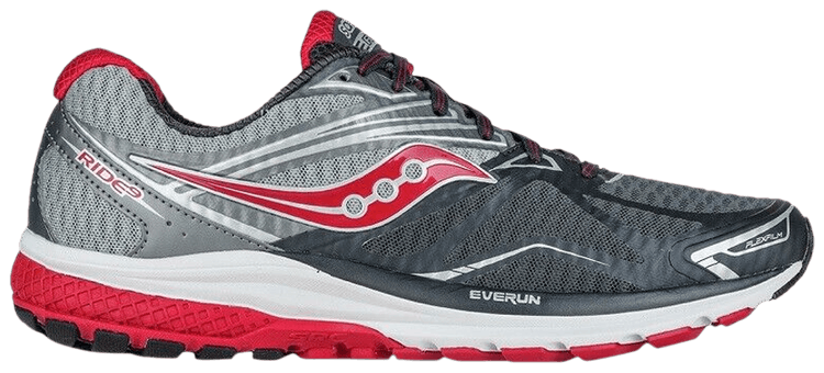 Saucony Ride 9 Charcoal Red