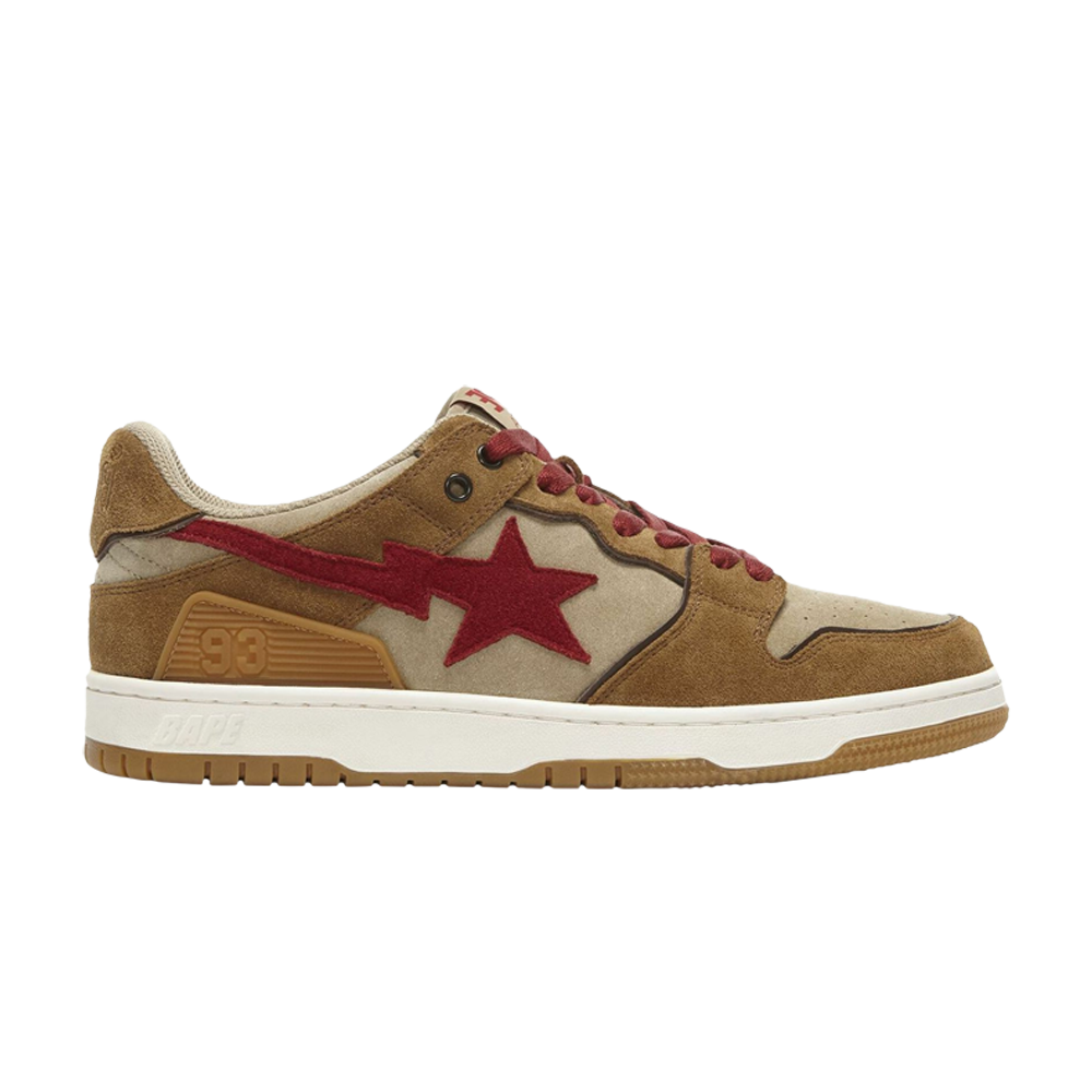 Pre-owned Bape Sk8 Sta Low 'wheat Red' In Tan