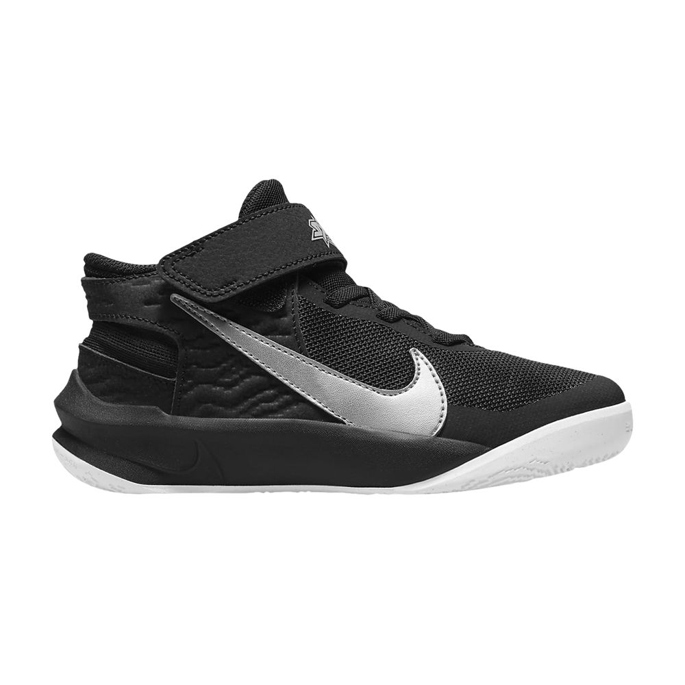 Nike Team Hustle D10 FlyEase PS 'Black Metallic Silver' | Kid's Size 12
