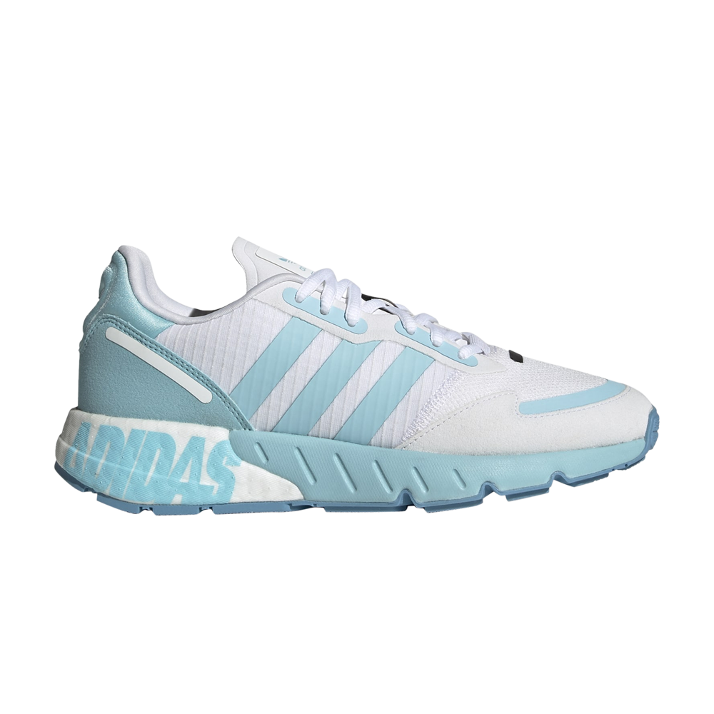 Pre-owned Adidas Originals Wmns Zx 1k Boost 'bold Logo Graphic - Hazy Sky' In Blue