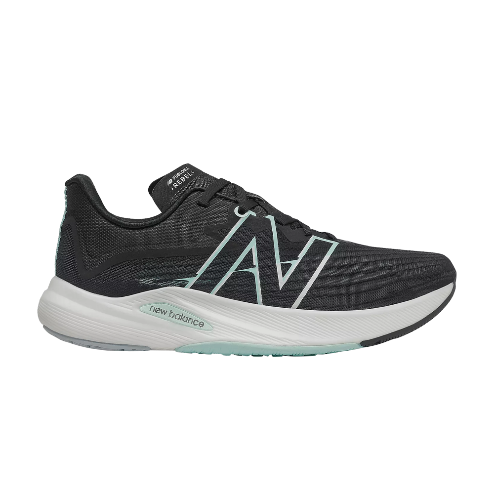 Pre-owned New Balance Wmns Fuelcell Rebel V2 'black White Mint'