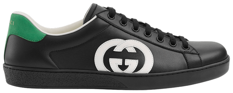 Gucci Wmns Ace Interlocking G   Black White