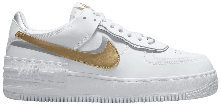 Nike Wmns Air Force 1 Shadow White Metallic Gold
