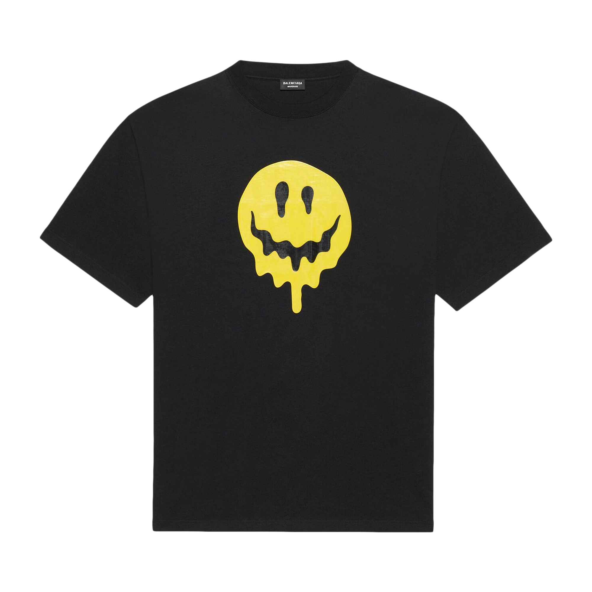 Pre-owned Balenciaga Large Fit Smiley T-shirt 'black/yellow/white'