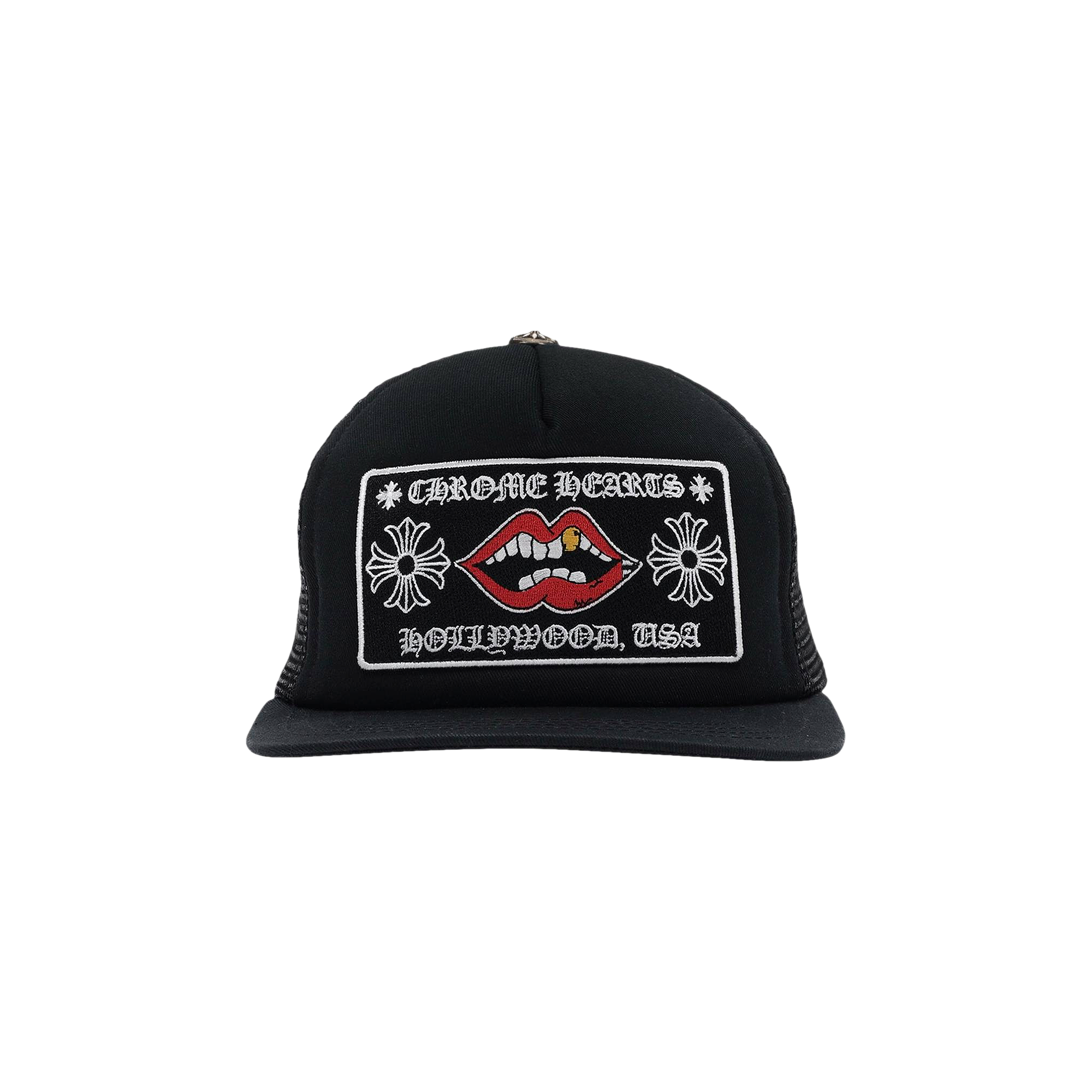 Pre-owned Chrome Hearts Chomper Hollywood Trucker Hat 'black'