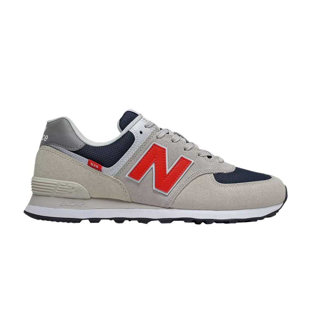 New Balance 574 2E Wide 'Moonbeam Velocity Red' | Brown | Men's Size 7.5 - ML574SJ2-2E