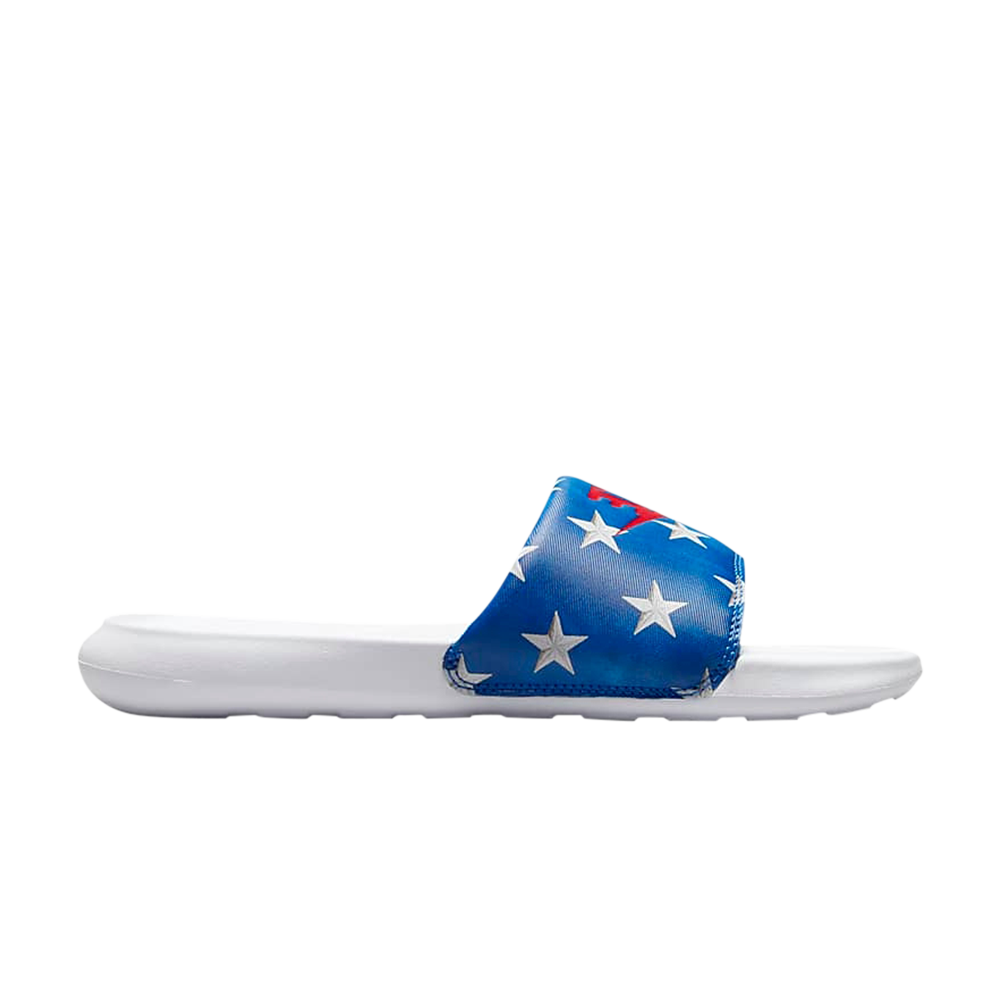 Pre-owned Nike Wmns Victori One Printed Slide 'all-over Stars Print' In Blue