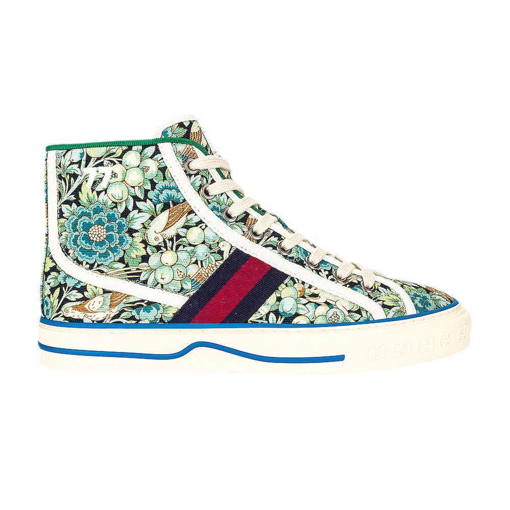 Liberty of London x Gucci Wmns Tennis 1977 High 'Floral - Light Blue Green' | Multi-Color | Women's Size 34.5