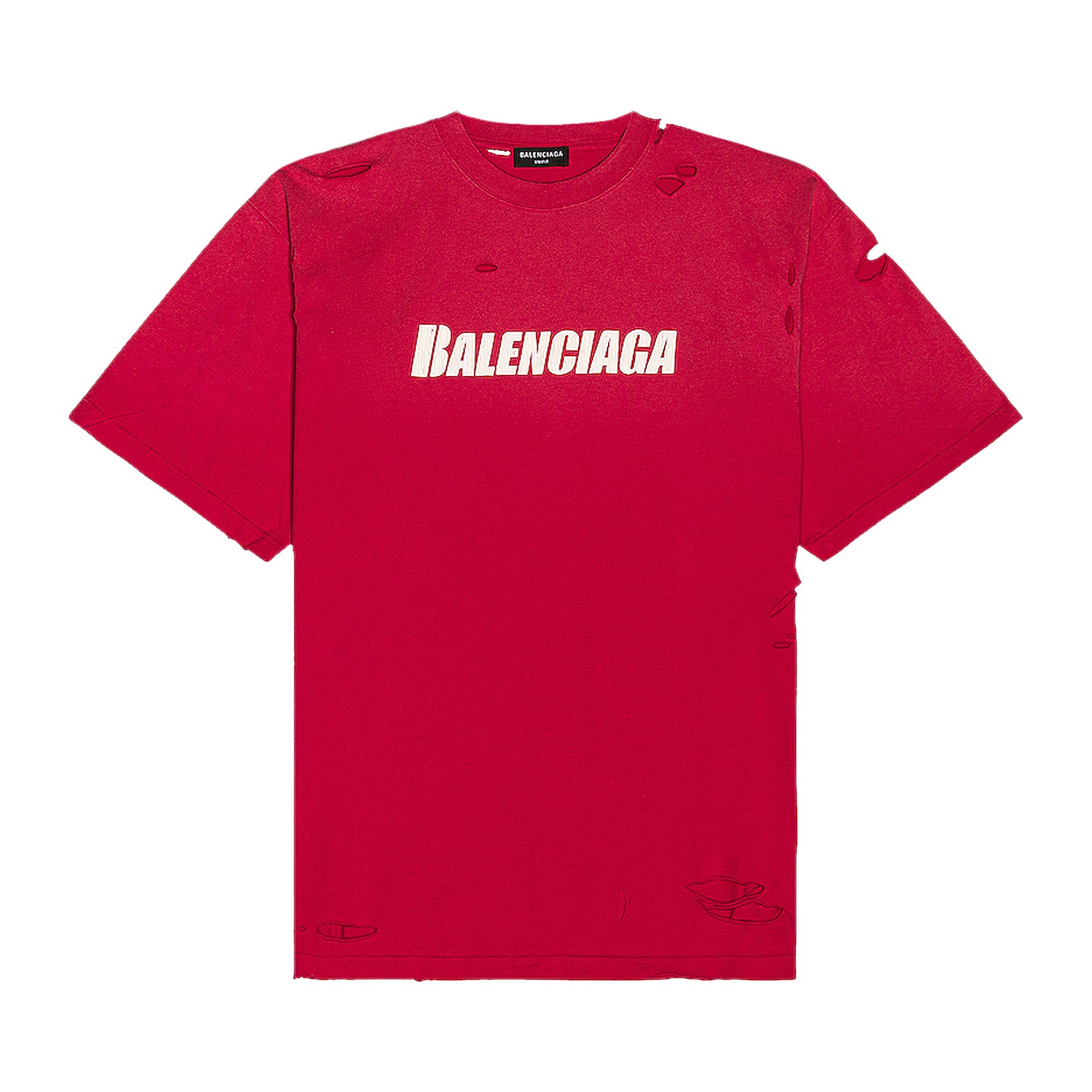 Click to view more detailed imagery on our partner's website Pre-owned Balenciaga Boxy T-shirt 'raspberry/white' In Red