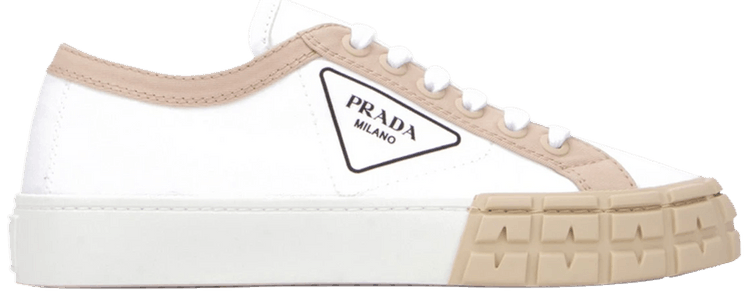 Prada Wmns Gabardine Wheel Low White Khaki