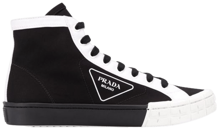 Prada Gabardine Wheel High Black White