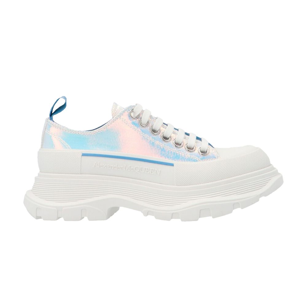 Pre-owned Alexander Mcqueen Wmns Tread Slick Lace Up 'iridescent' | White | Women's Size 39