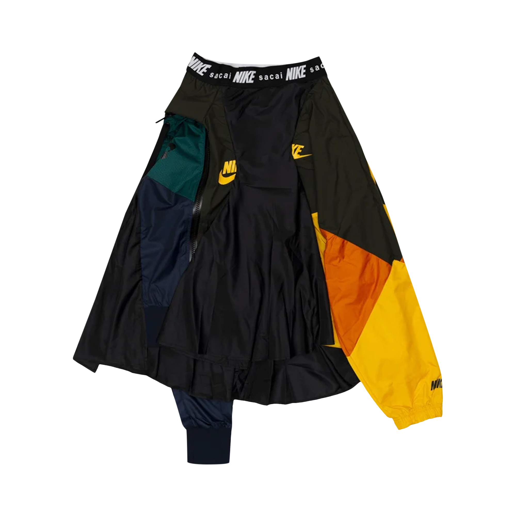 Pre-owned Nike Women's X Sacai Skirt 'black/university Gold'