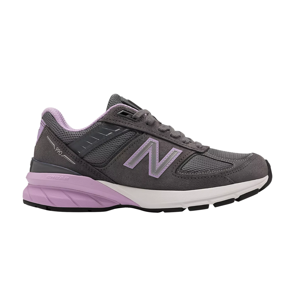 Pre-owned New Balance Wmns 990v5 Made In Usa 'lead Dark Violet Glow' In Grey