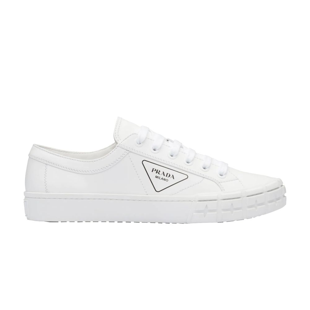 Pre-owned Prada Cassetta Wheel Leather Low 'white' | Men's Size 9